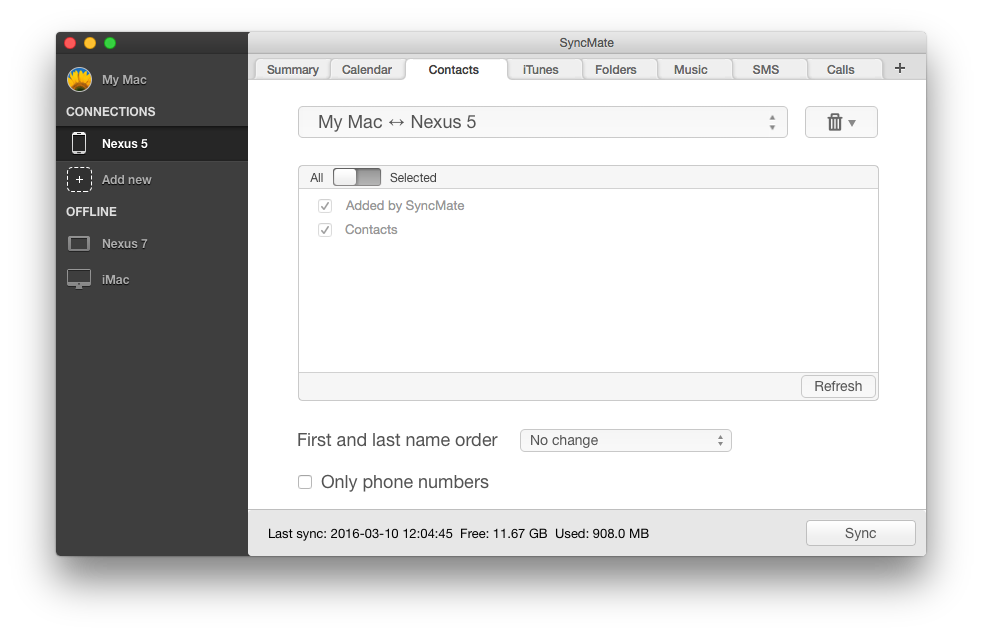 Import contacts to Mac: Android and iPhone